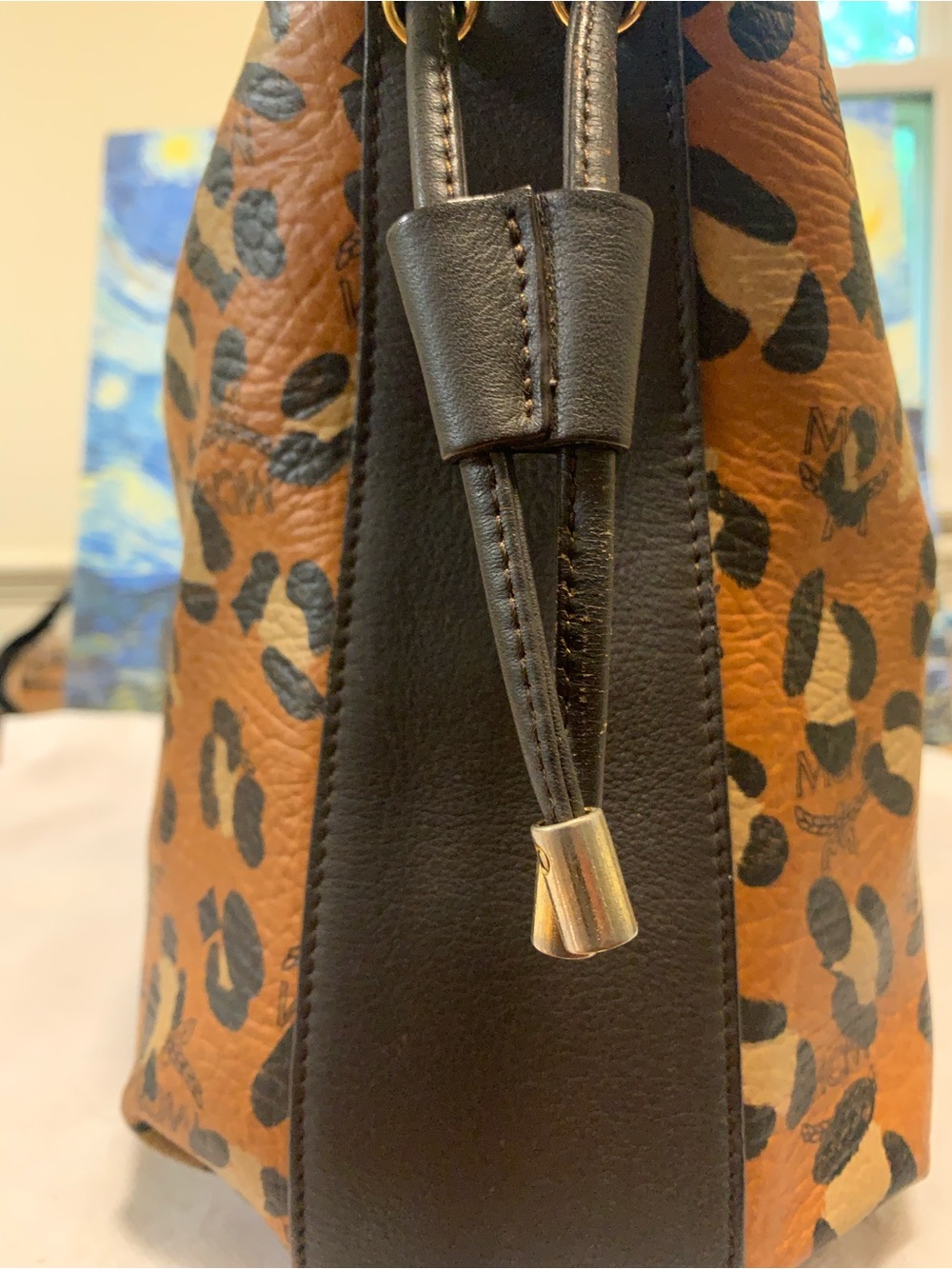 MCM Brown Cognac Leopard  Tote limited Edition EUC - Picture 4 of 16